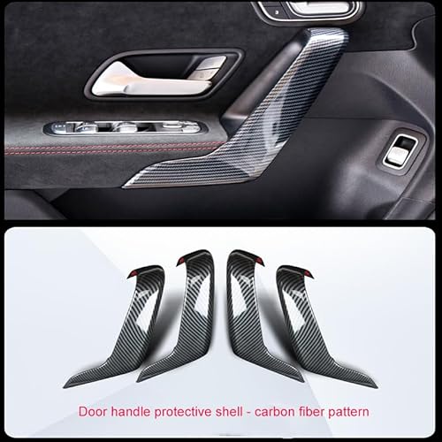 Innenraum Türgriff innen passend Rahmenverkleidung for Armlehne innen, passend for Mercedes Benz A-Klasse W177 CLA C118 2019–2022, Autozubehör, Kohlefasermuster(2) von TKDCKF