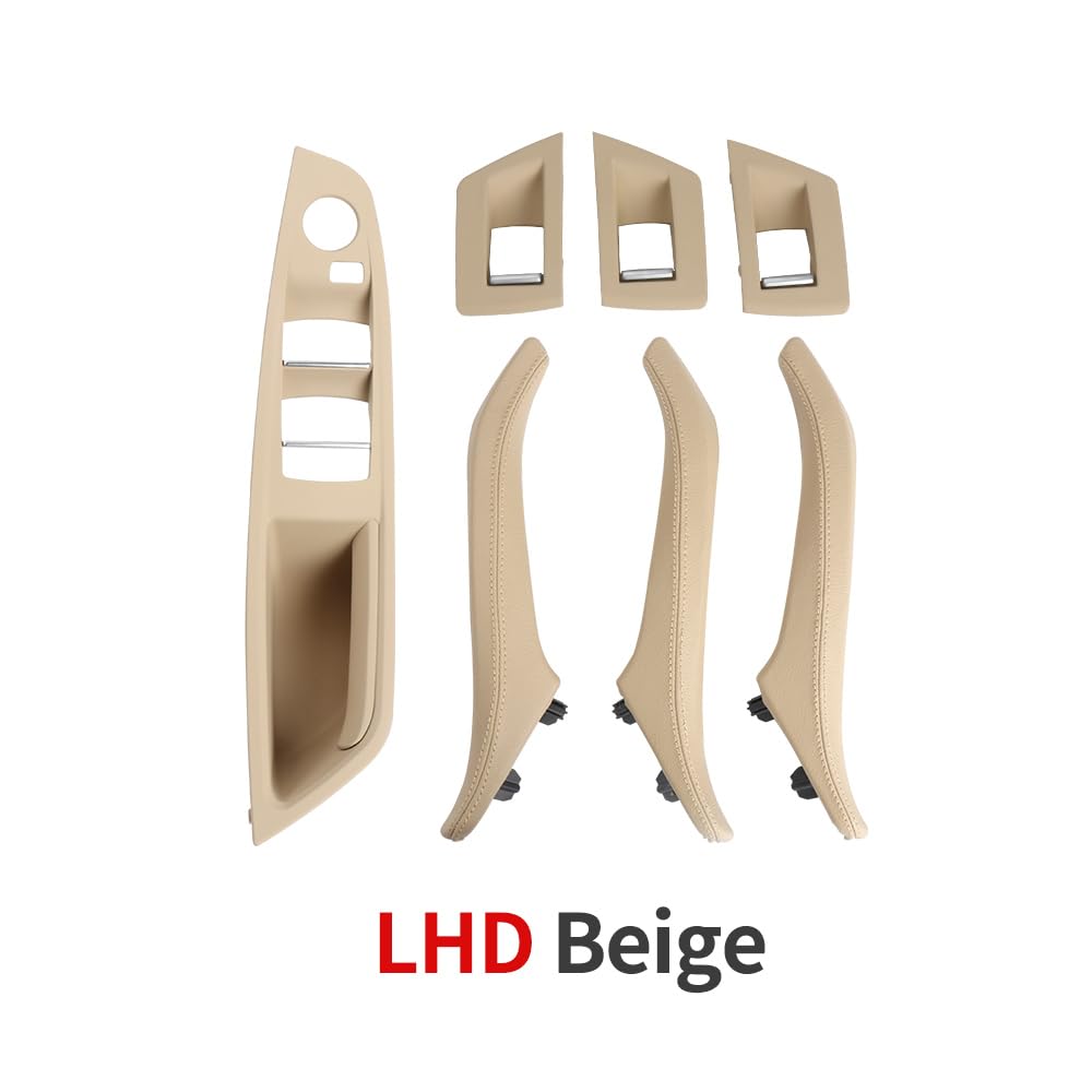 Innenraum Türgriff innen passend Rechter Griff, Fahrer-Innentürgriff, Ledergriff, Armlehnenverkleidung ohne Spiegelklappknopf/Passend for BMW 5er F10 F11(LHD Beige) von TKDCKF