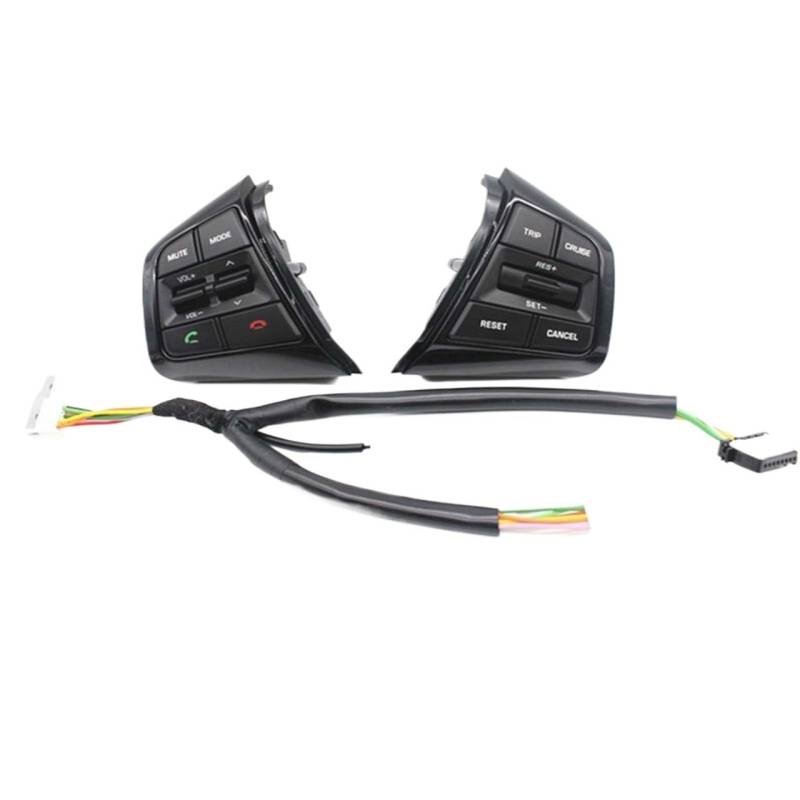 Lenkrad Schalter Kompatibel/Passend for Hyundai Ix25 (Creta) 1.6L 2.0L Lenkrad Tempomat Tasten Fernbedienung Lautstärkeregler Schalter Autozubehör(Bright Black 1.6full) von TKDCKF