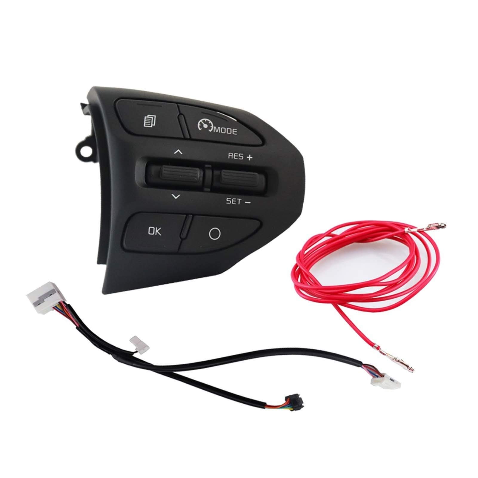 Lenkrad Schalter Kompatibel/Passend for KIA K2 Rio IKSLAIN August X-LINE Luxe RED LINE Lenkrad Tempomat-Taste Bluetooth Audio Telefon Lautstärkeschalter Auto(K2 A Cable) von TKDCKF