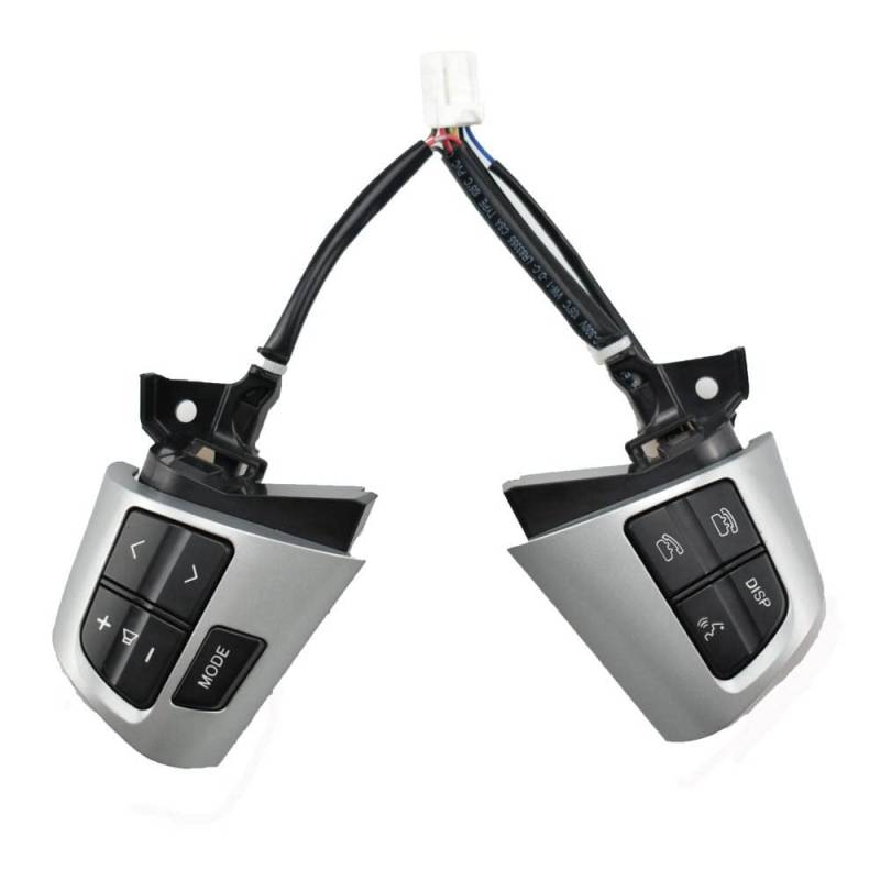 Lenkrad Schalter Kompatibel 84250-02230 Lenkung Pad Audio Radio Schalter Lenkrad Control Taste/Fit for Toyota Corolla 2010-2013(Silver) von TKDCKF