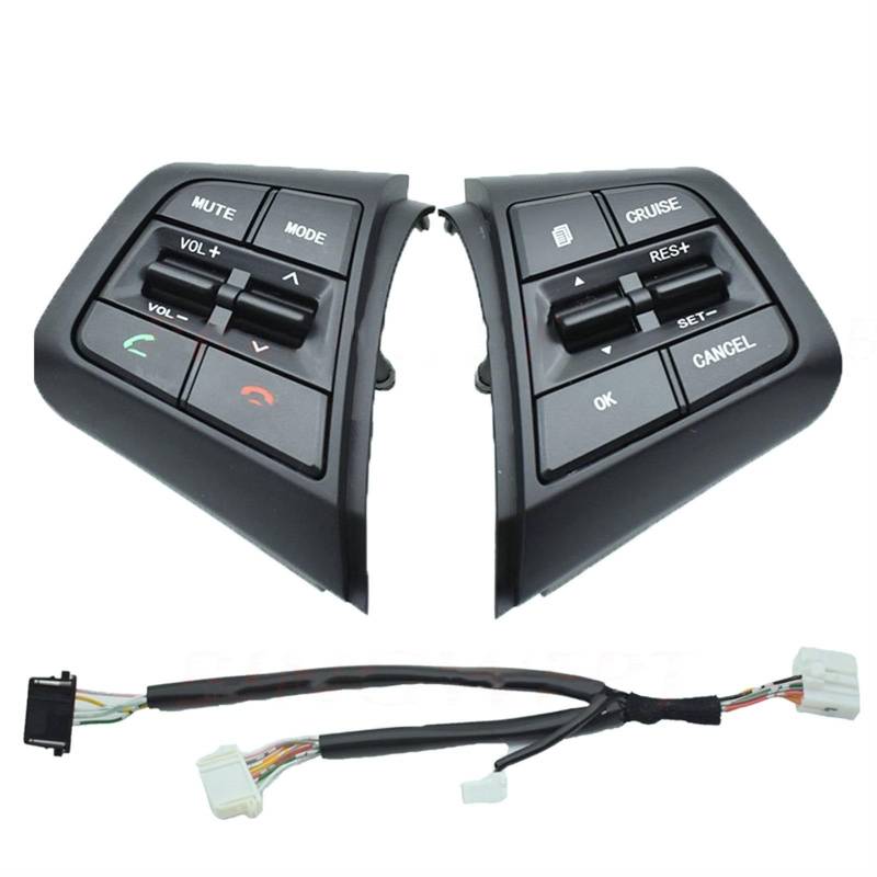 Lenkrad Schalter Kompatibel Fernbedienungs-Tempomattaste/Passend for Hyundai Ix 25 1.6 / / Passend for Creta 2.0 Auto-Lenkrad-Bedientastenschalter mit Kabeln(IX25 2.0L) von TKDCKF