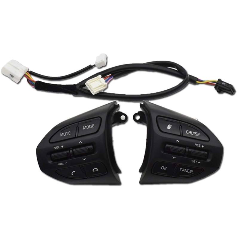 Lenkrad Schalter Kompatibel Lenkrad-Controller/Fit for KIA K2 2017 Audio Lautstärke Tempomat Taste Schalter Auto Zubehör(with Heating Cable) von TKDCKF