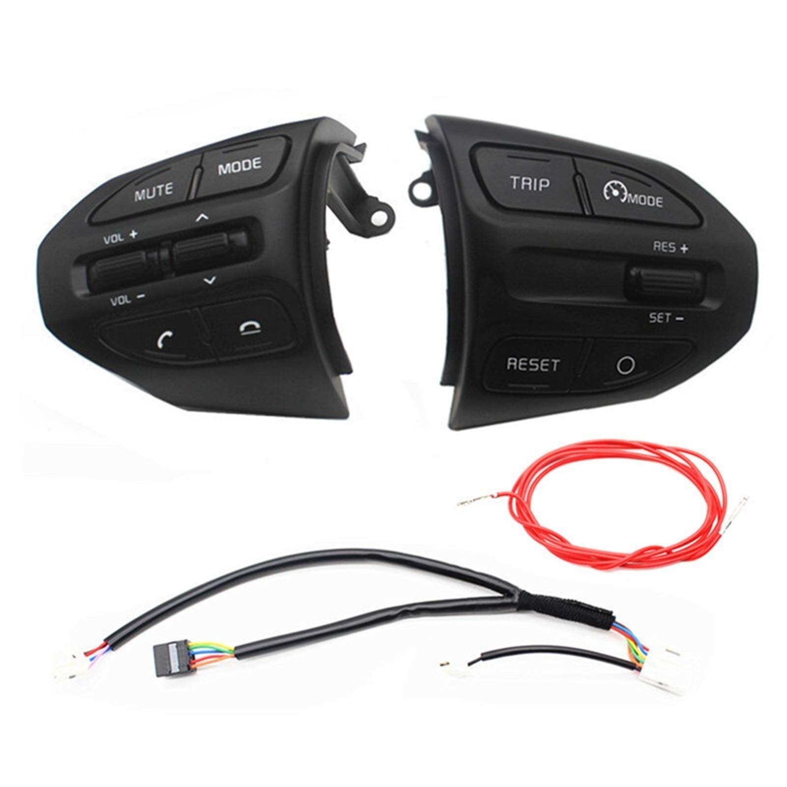 Lenkrad Schalter Kompatibel Lenkrad-Steuerung Taste/Fit for KIA K2 Rio 2017 Tasten Telefon Tempomat Volumen Schalter Auto Zubehör(Resto fullset) von TKDCKF