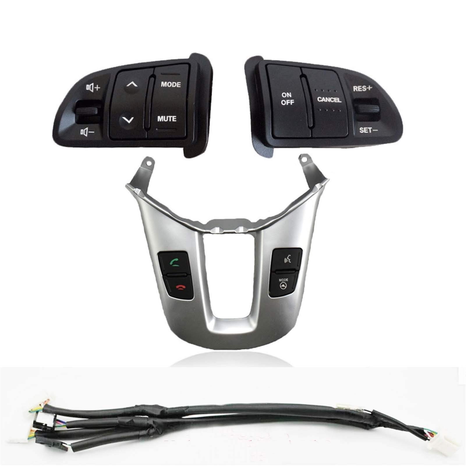 Lenkrad Schalter Kompatibel Lenkradschalter Bluetooth-Taste/Passend for Kia Sportage SL Anrufbeantworter(1set 12pins) von TKDCKF