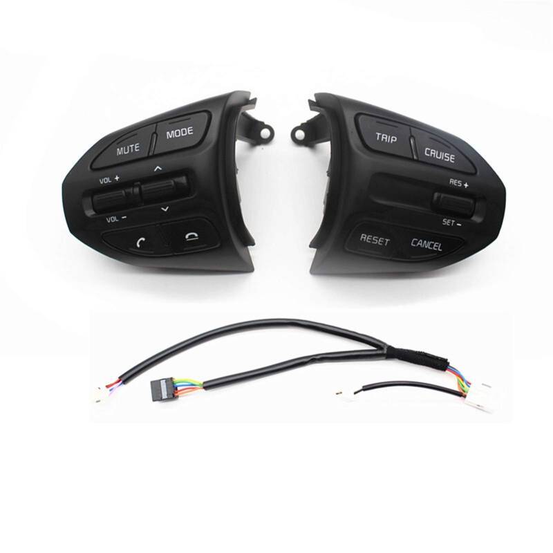 Lenkrad Schalter Kompatibel Lenkradtaste/Passend for KIA K2 Rio 2017 2018 Rio X LINE Schalter for Bluetooth-Telefon Tempomat Lautstärkeschalter(5words Full Set) von TKDCKF