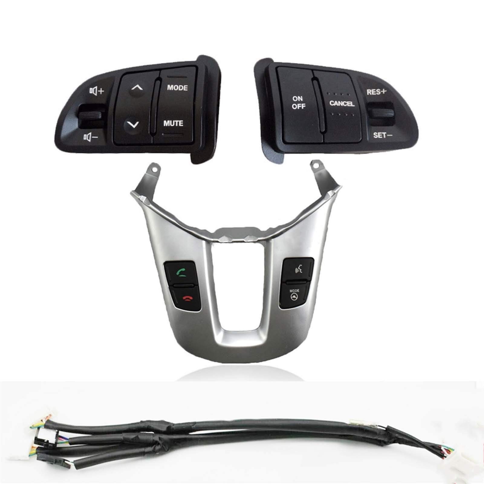 Lenkrad Schalter Kompatibel Multi-Funktions-Lenkrad-Audio-Tempomat-Tasten/Passend for Kia Sportage SL mit Hintergrundbeleuchtungs-Knopfschalter & amp; Bluetooth-Panel(Aset 12pins) von TKDCKF