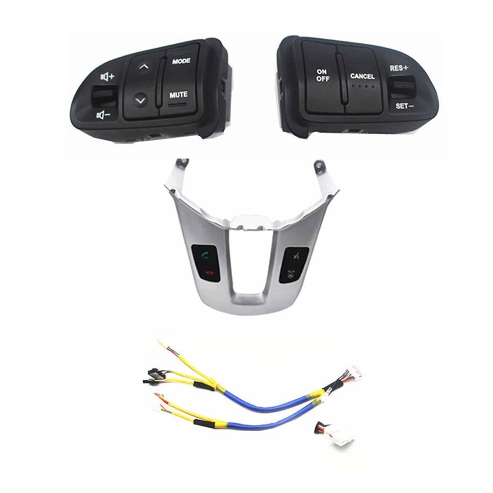 Lenkrad Schalter Kompatibel Multifunktionslenkrad, Audio-Tempomattasten/Passend for Kia Sportage SL mit Hintergrundbeleuchtung, Auto-Styling(Bluetooth Frame) von TKDCKF