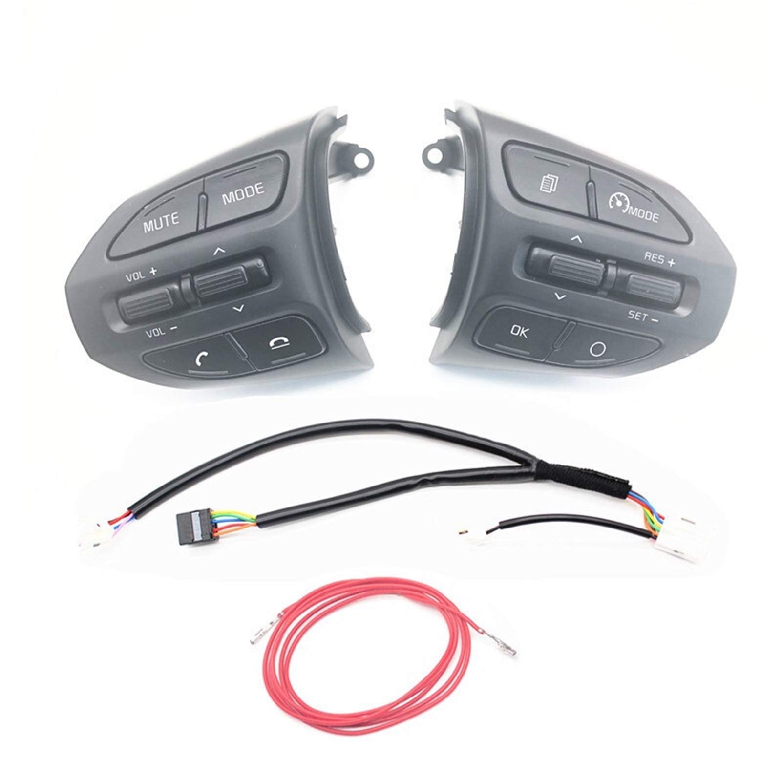 Lenkrad Schalter Kompatibel Original Lenkrad Taste/Fit for KIA K2 Rio 2017 2018 Rio X LINE Tasten Bluetooth Telefon Tempomat Lautstärke(Ok Full Set) von TKDCKF