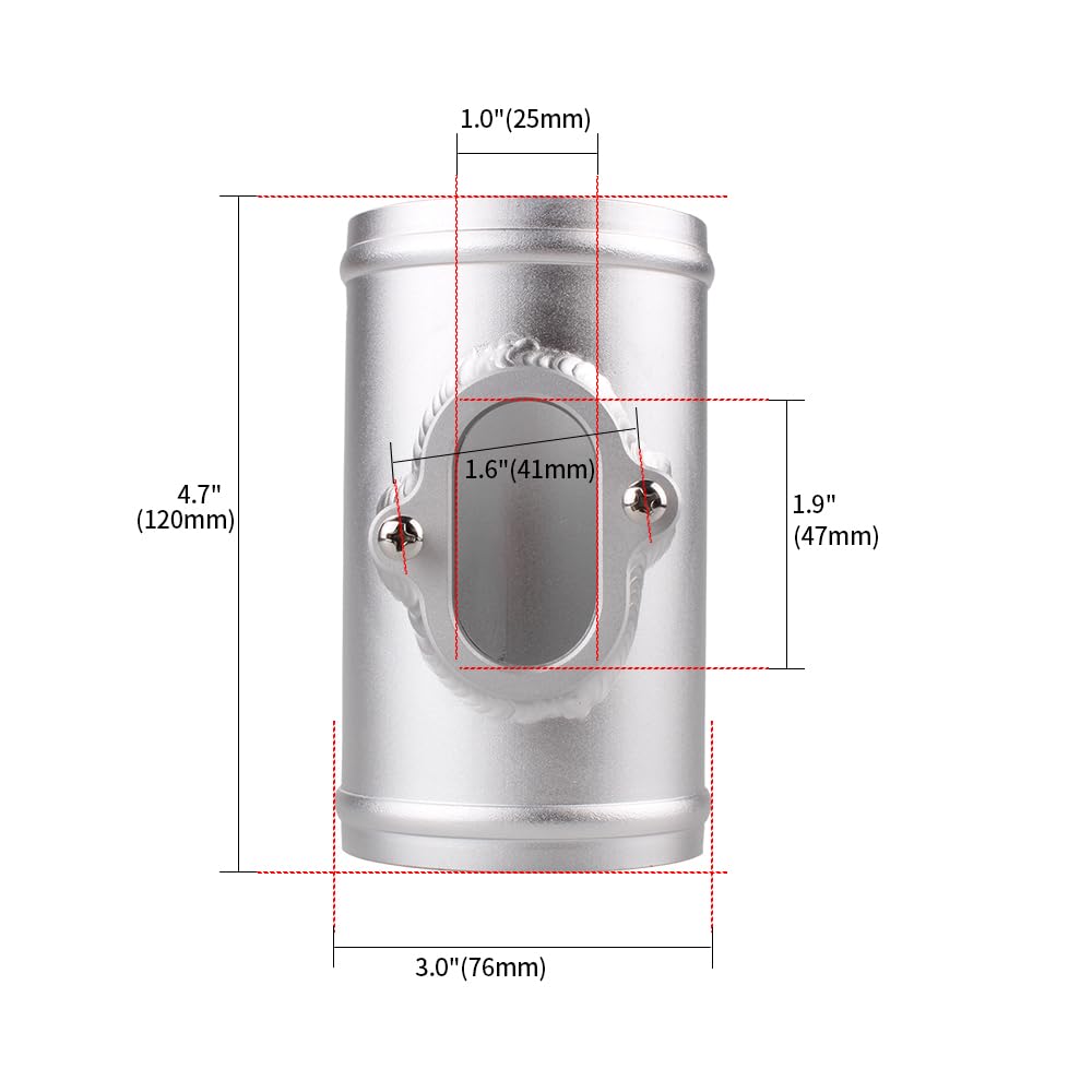 Sensor des Luftqualitätsmessgeräts Aluminium Auto Luftmengenmesser Halterung Adapter/Fit for Chevrolet Cruze Excelle XT GT Lufteinlass Meter Halterung Basis 2,75 "/3" MAF007(76mm) von TKDCKF