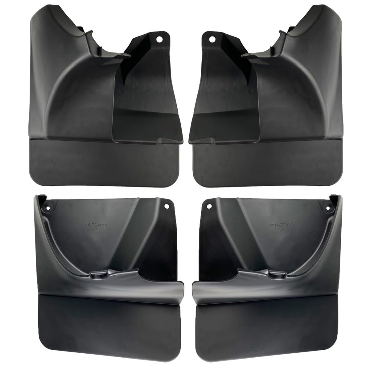 flaps auto kotflügel Geformte Schmutzfänger, Spritzschutz, Kotflügel vorne oder hinten, passend for Toyota Land Cruiser Prado FJ120 120 2003–2009 gummilippe auto kotflügel(Front Rear) von TKDCKF