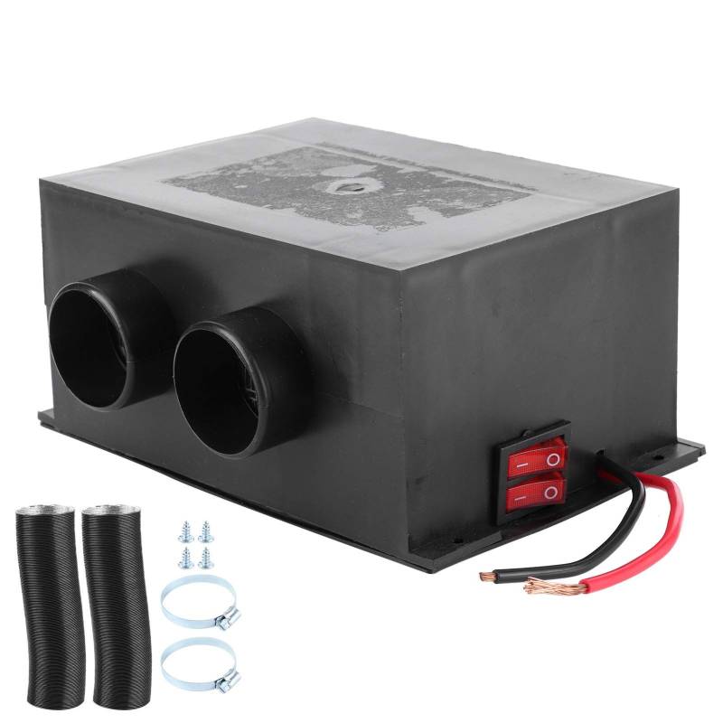 TKSE 12V Auto Heizluefter, 12V 600W Tragbarer Auto Entfroster, 2 Löcher Universell Autoheizung Schnelle Erwärmung Wärmer Geräuschlos Dual Gang-Schalter Entfroster von TKSE