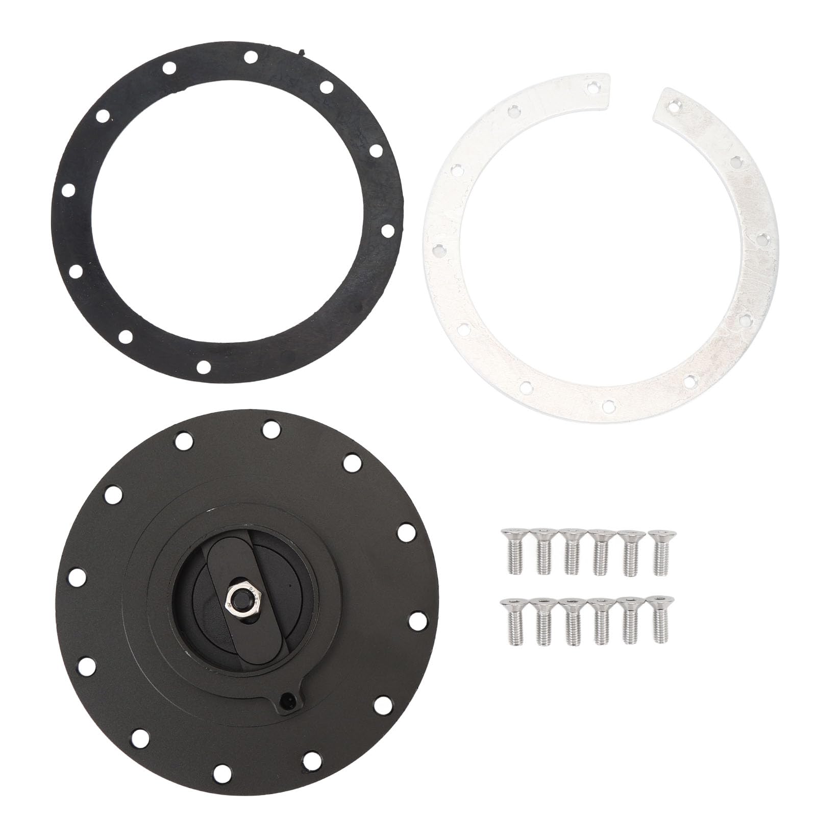 TKSE 160 Mm Billet-Aluminium-Brennstoffzellen-Tankdeckel Zum Einfachen Befüllen mit 12-Loch-Zellenstopfen und Dichtung für 12 5,343-Zoll-Schraubenlöcher Einer Brennstoffzelle von TKSE