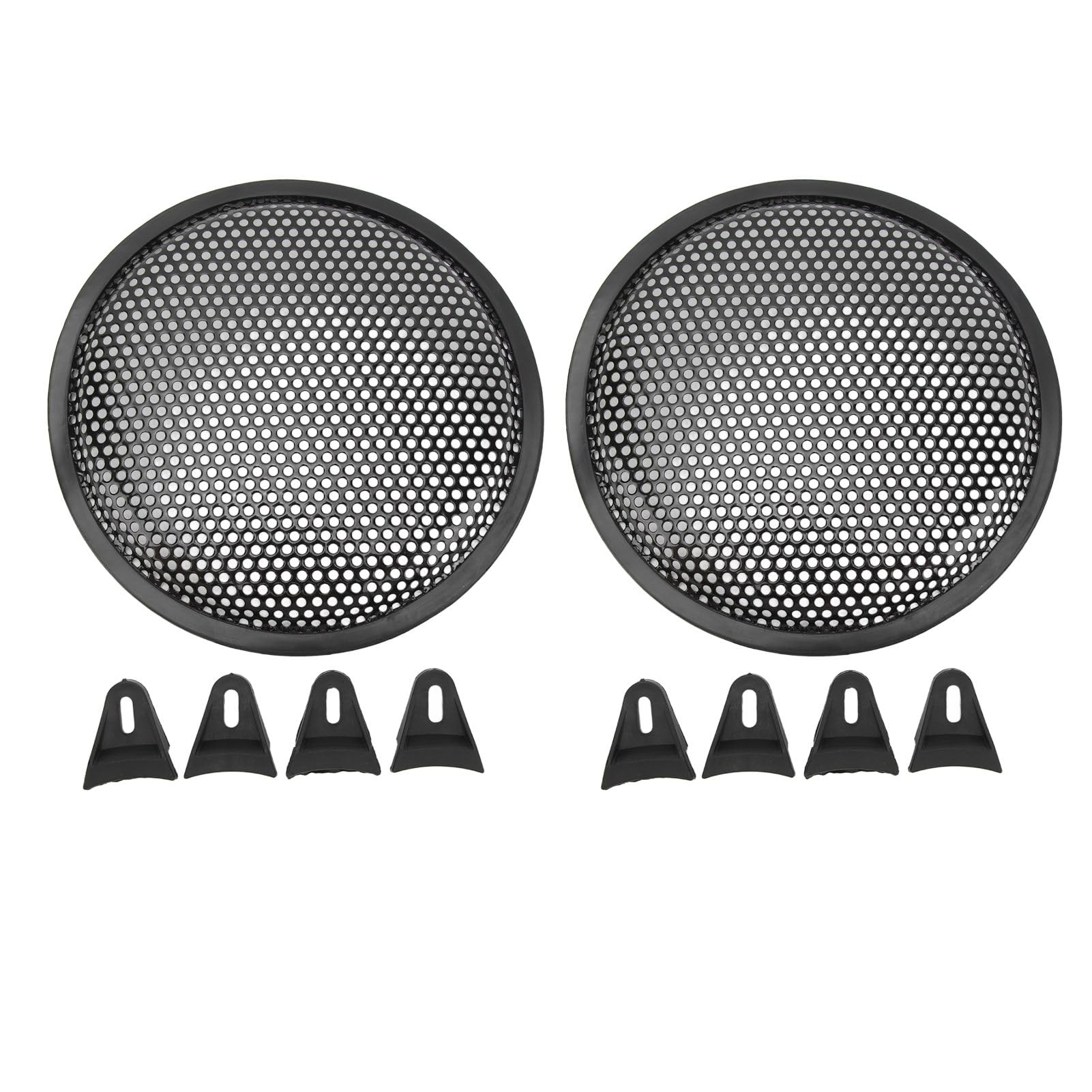 TKSE Autolautsprecher Grill Guard, 2pcs Auto Subwoofer Grillabdeckung und Lautsprecher Grillabdeckung 8 Zoll Auto RV Black Metal Iron Subwoofer Mesh Grill Cover von TKSE