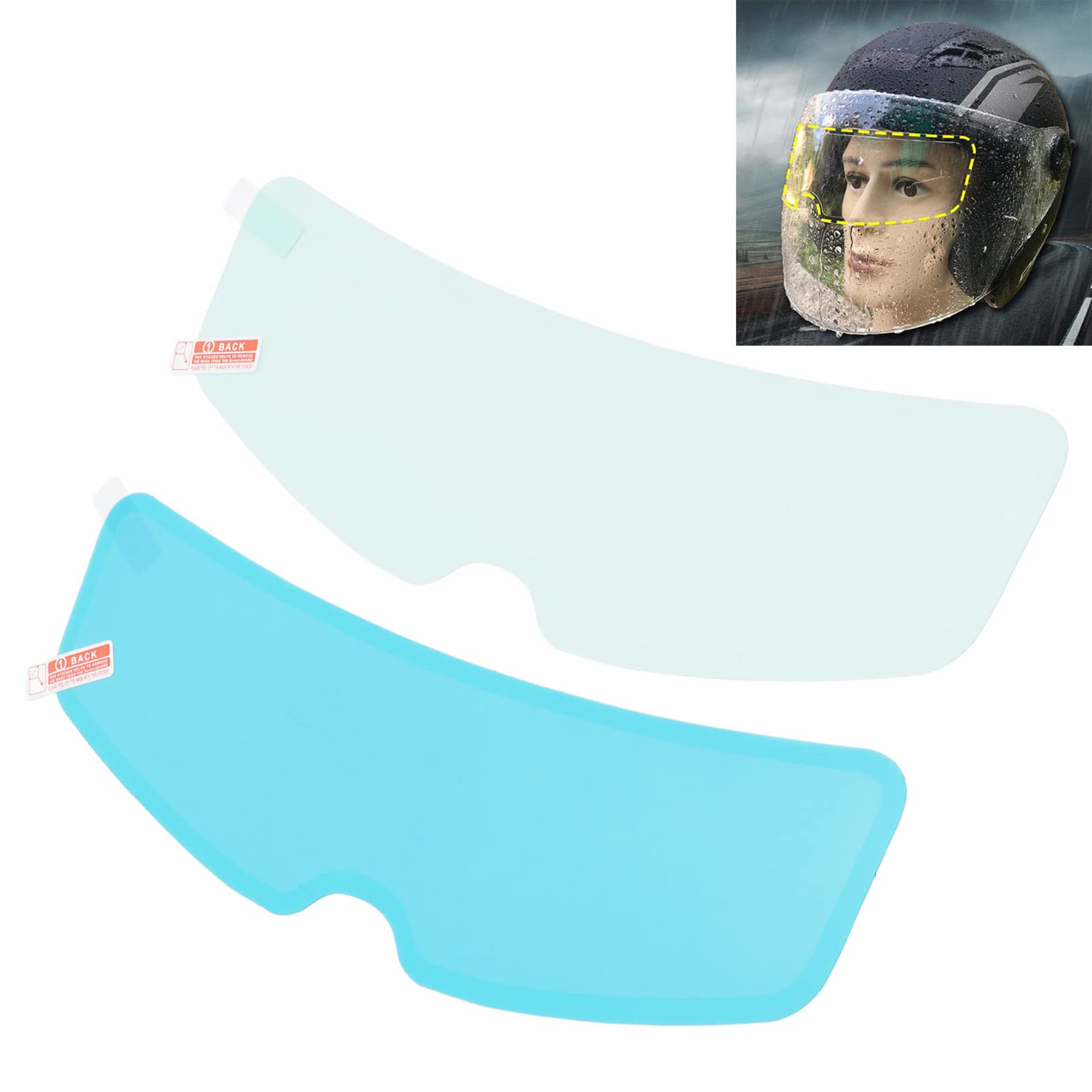 TKSE Helmlinsenfolie, Universal Motorradhelm Regenfest Anti Beschlag Visierfolien Set, Innen Und Außen Hohe Transparenz Schützt Den Linseneinsatz (24,5 Cm/9,6 Zoll) von TKSE