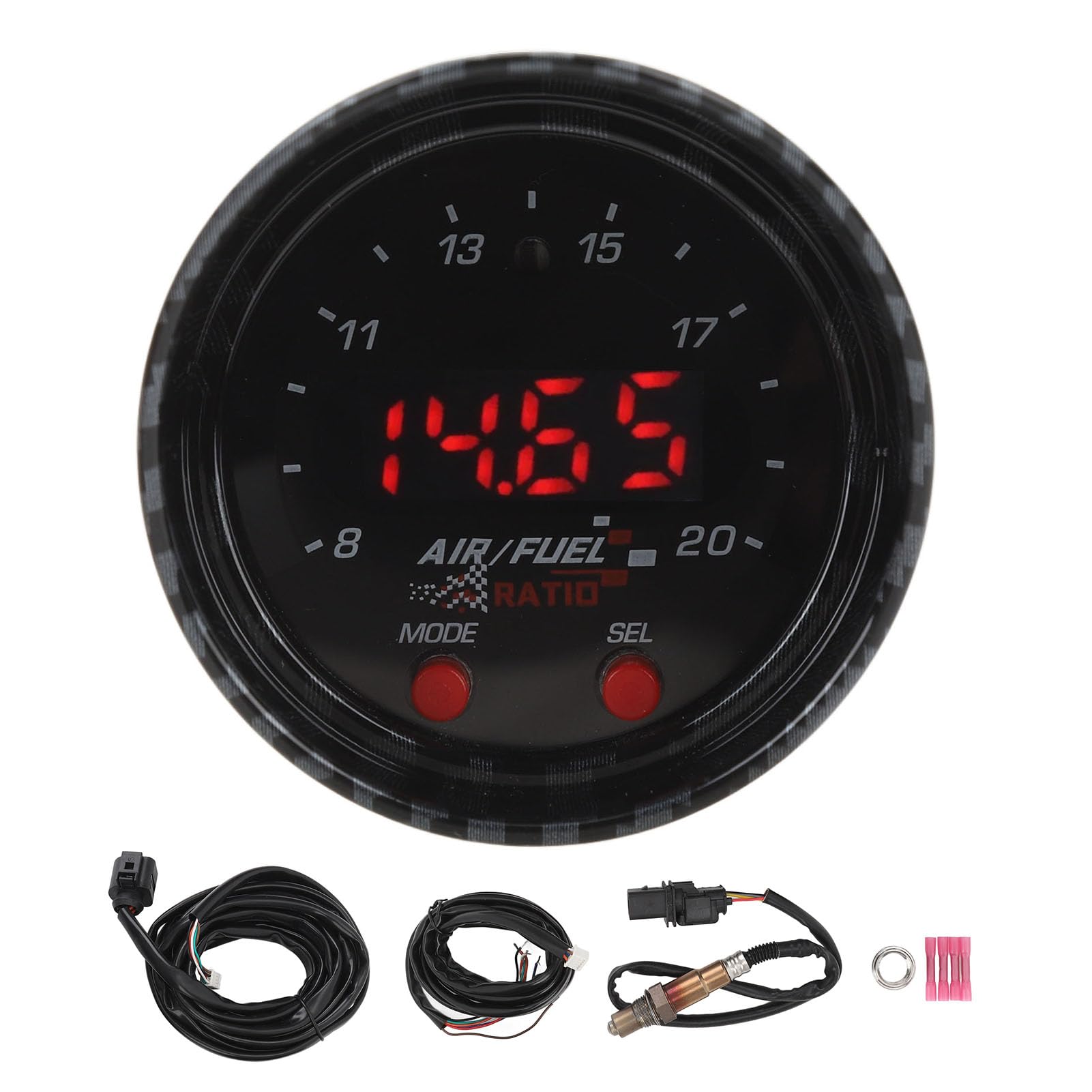 TKSE Luftkraftstoffverhältnis, AF -R Sensor Controller -Messgerät, 52 Mm AF -R -Sensor -Controller -Gauge Schwarze Lünette 30-0300 Universal X Series Wideband Digital AF -R O2 von TKSE