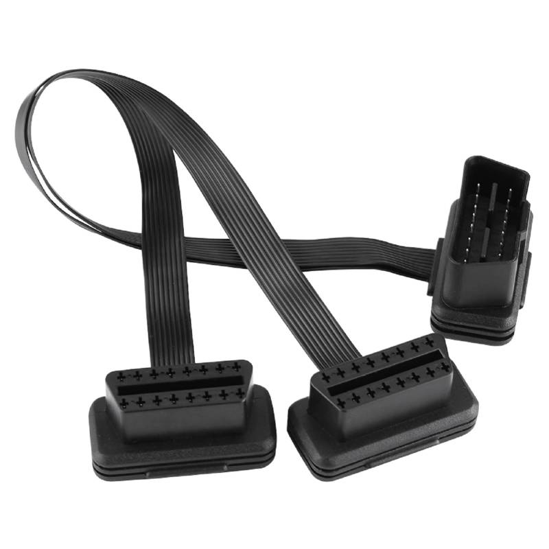 TKSE OBD2 Diagnosekabel, Auto 16 poliger OBDII Verlängerungskabel Splitter, 2 in 1 konvertiertes Diagnose Kabel Anschlussadapter Für Die Meisten Autos Mit OBD2-Adapter(30cm) von TKSE