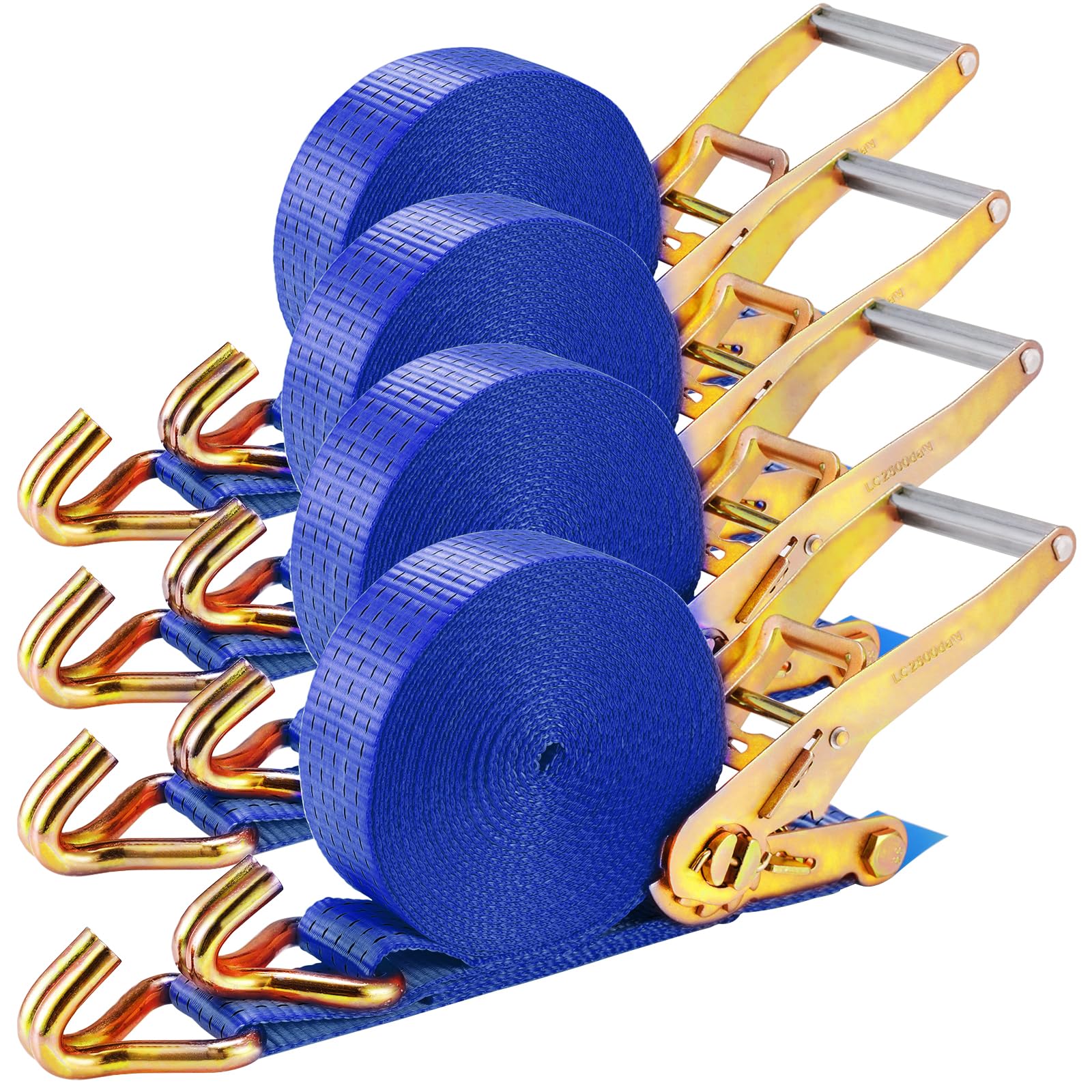 4 Stück 5000 kg,Spanngurt 9m,Zurrgurte,50mm breit,Spanngurte mit Ratsche und Haken,Ratschengurte wetterfest,zurrgurte mit ratsche,Blau,für die professionelle Ladungssicherung LKW/Motorrad/Fracht von TLGREEN