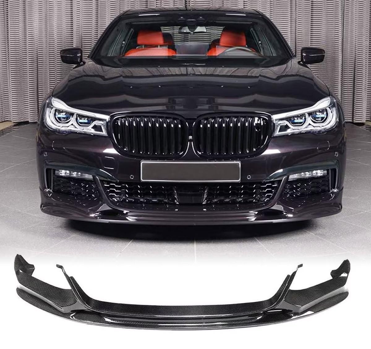 Auto Frontspoiler Stoßstange Lippe für BMW G11 730i 740e 750i M760Li 725d 730d 740d 750d M Sport Sedan 2015-2020, Universal Frontstoßstange Splitter Lippe Frontspoiler Auto Styling Zubehör von TMAR