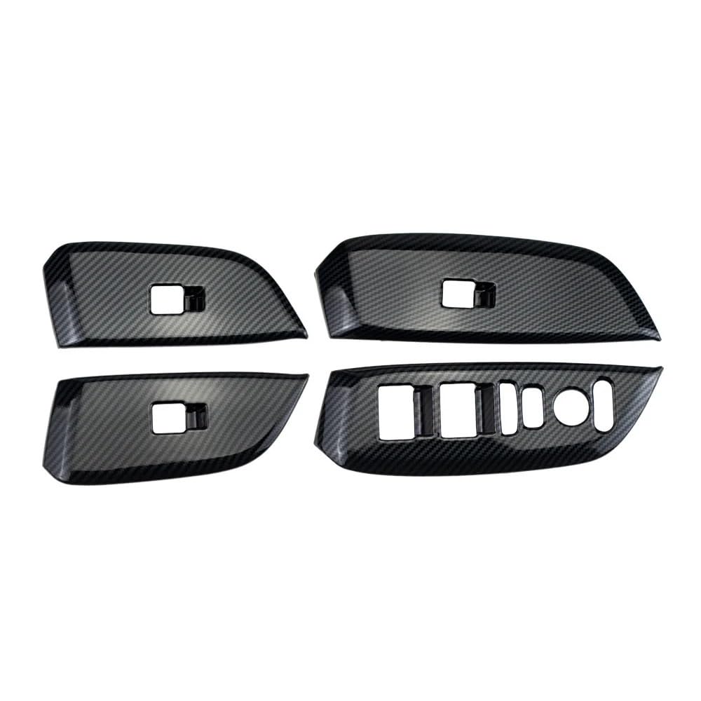 4 Stück ABS Kohlefaser Fenster Glas Lift Trim Schalter Button Panel Innen Dekorativ Kompatibel mit Honda City 2020-2024 (LHD4) von TMDGG