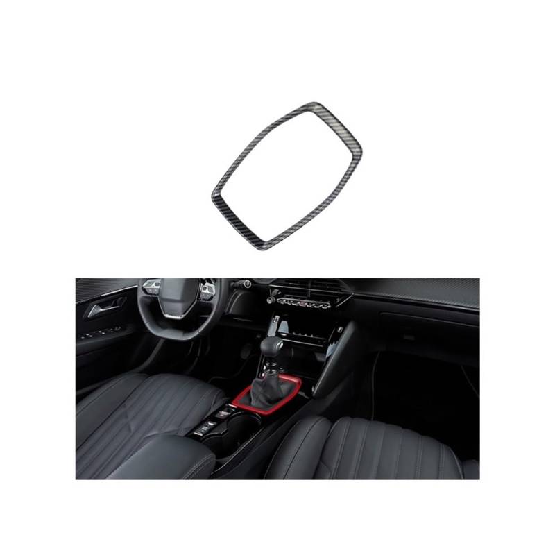 ABS Carbon Fiber Inner Gear Shift Frame Trim Button Cover Compatible with Peugeot 208 2020-2025(A) von TMDGG