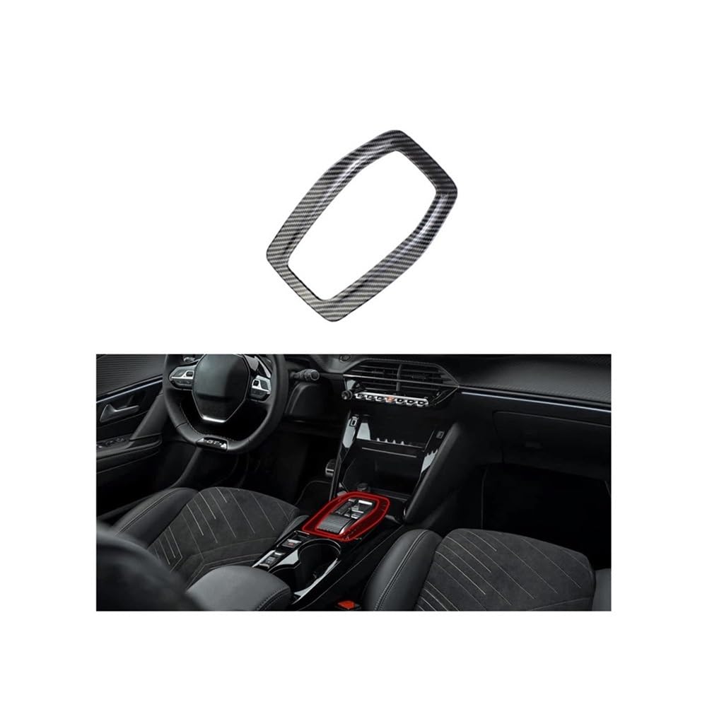 ABS Carbon Fiber Inner Gear Shift Frame Trim Button Cover Compatible with Peugeot 208 2020-2025(C) von TMDGG