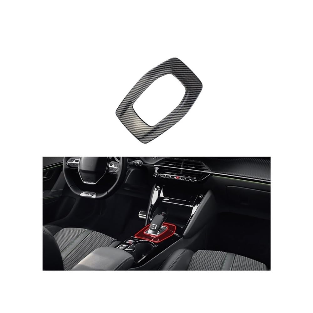 ABS Carbon Fiber Inner Gear Shift Frame Trim Button Cover Compatible with Peugeot 208 2020-2025(E) von TMDGG