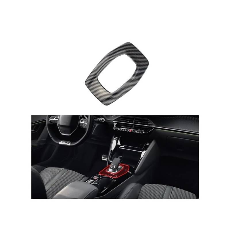 ABS Carbon Fiber Inner Gear Shift Frame Trim Button Cover Compatible with Peugeot 208 2020-2025(E) von TMDGG