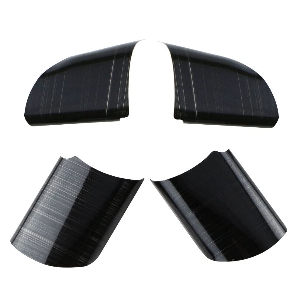 TMDGG 4-teiliges Set Edelstahl Auto Lenkrad Dekoration Abdeckung Verkleidung Aufkleber Kompatibel mit Ford Focus 2 MK2 2005–2013 Auto-Styling (Farbbezeichnung: Schwarz) von TMDGG