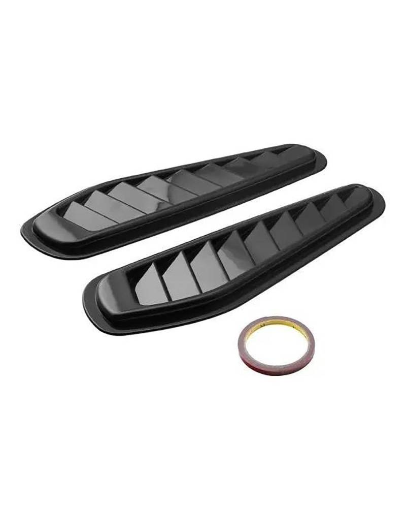 Auto Lufteinlass Motorhaube Scoop 1 Paar Universal Auto Dekorative Air Flow Intake Scoop Vent Abdeckung Haube Kotflügel Auto Styling Motorhaube Lüftungsschlitze Haube(Black) von TMXWAT