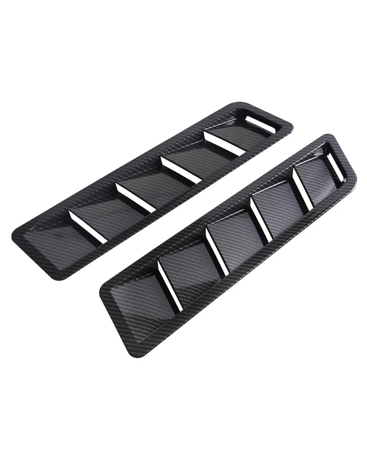 Auto Lufteinlass Motorhaube Scoop 2PCS Universal Auto Modifizierte Schwarz Carbon Fiber Hood Kühler Auto Haube Ansaugplatte Ansaughaube Selbstklebende Shutter Kühlplatte Motorhaube Lüftungsschlitze Ha von TMXWAT