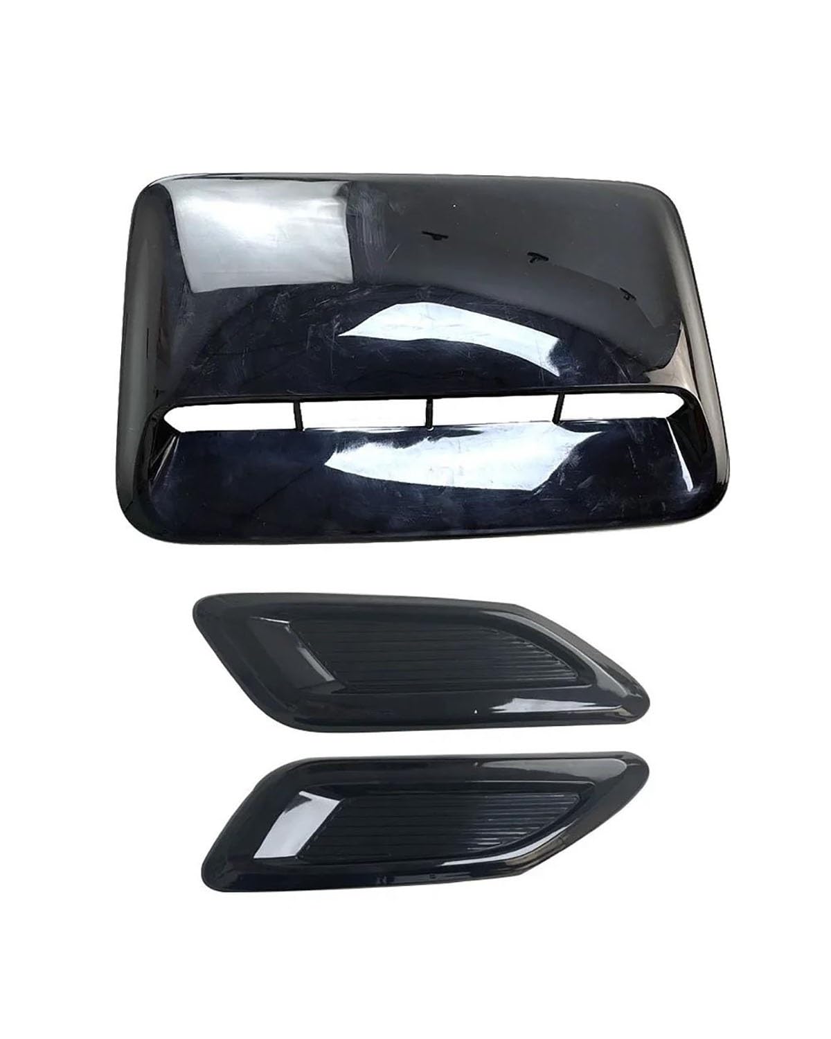 Auto Lufteinlass Motorhaube Scoop 3 Stücke Universal Carbon Faser Auto Dekorative Cell Air Flow Intake Hood Scoop Bonnet Vent Abdeckung Aufkleber Dekoration Styling Motorhaube Lüftungsschlitze Haube(3 von TMXWAT