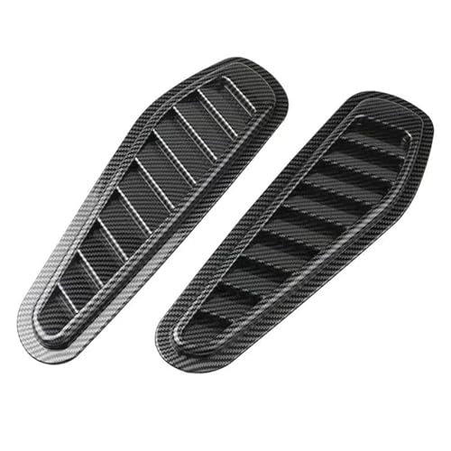 Auto Lufteinlass Motorhaube Scoop Für 1 Paar Universal Auto Dekorative Air Flow Intake Hood Scoop Bonnet Schwarz Carbon Faser Vent Abdeckung Aufkleber Dekoration Styling Motorhaube Lüftungsschlitze Ha von TMXWAT