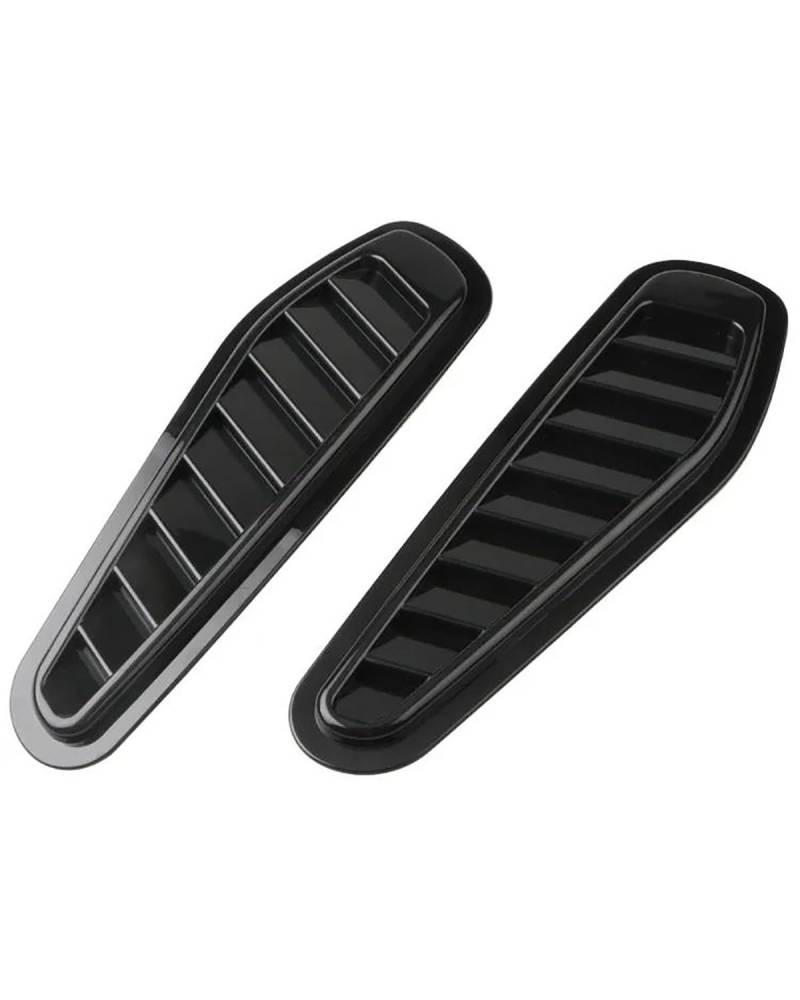 Auto Lufteinlass Motorhaube Scoop Für 2PC Universal Air Intake Scoop Turbo Motorhaube Abdeckung Haube Vent Hood Scoop Deflektor ABS Haube Luftauslass Dekorative Motorhaube Lüftungsschlitze Haube(Black von TMXWAT