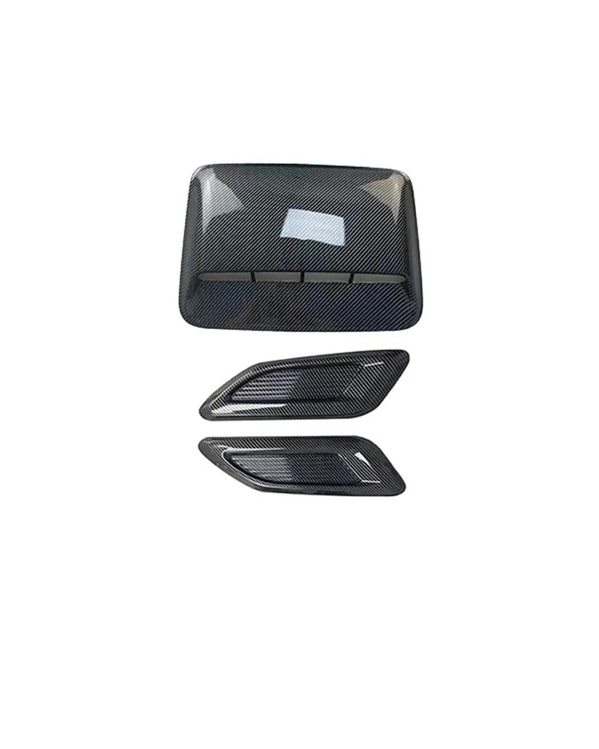 Auto Lufteinlass Motorhaube Scoop Für Universal Auto Air Flow Intake Hood Scoop Vent Motorhaube Dekor Abdeckung Mitte Seite Air Outlet Haube Auto Außen Zubehör Motorhaube Lüftungsschlitze Haube(Carbon von TMXWAT