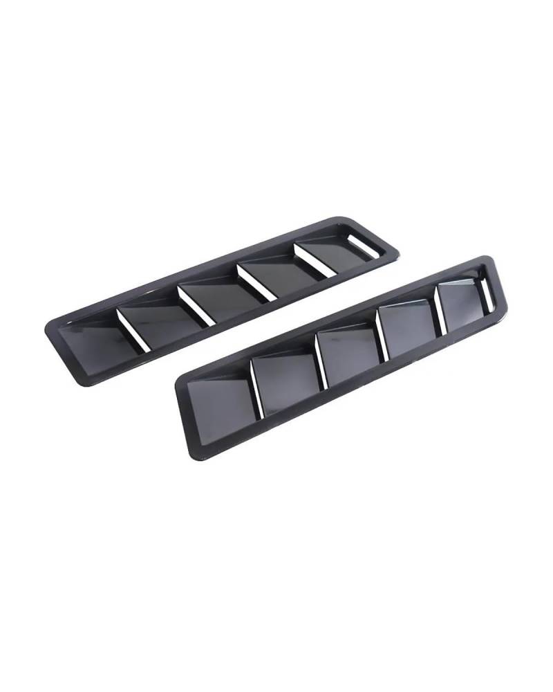 Auto Lufteinlass Motorhaube Scoop Luftstromeinlass Universal Scoop Bonnet Side Kotflügel Auto Dekorative Abdeckung Hood Vent Louver Cooling Panel Trim Set Motorhaube Lüftungsschlitze Haube(Black) von TMXWAT