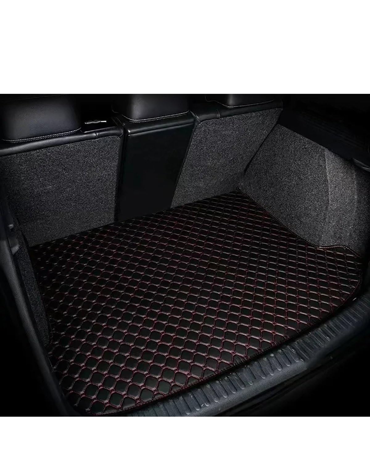 Boot Mat Auto Stamm Matten Für Paladin 2016 2015 2014 2013 2012 2011 2010 2009 2008 Cargo-Liner Teppiche Auto Innen Zubehör Kofferraummatte(Black-red) von TMXWAT