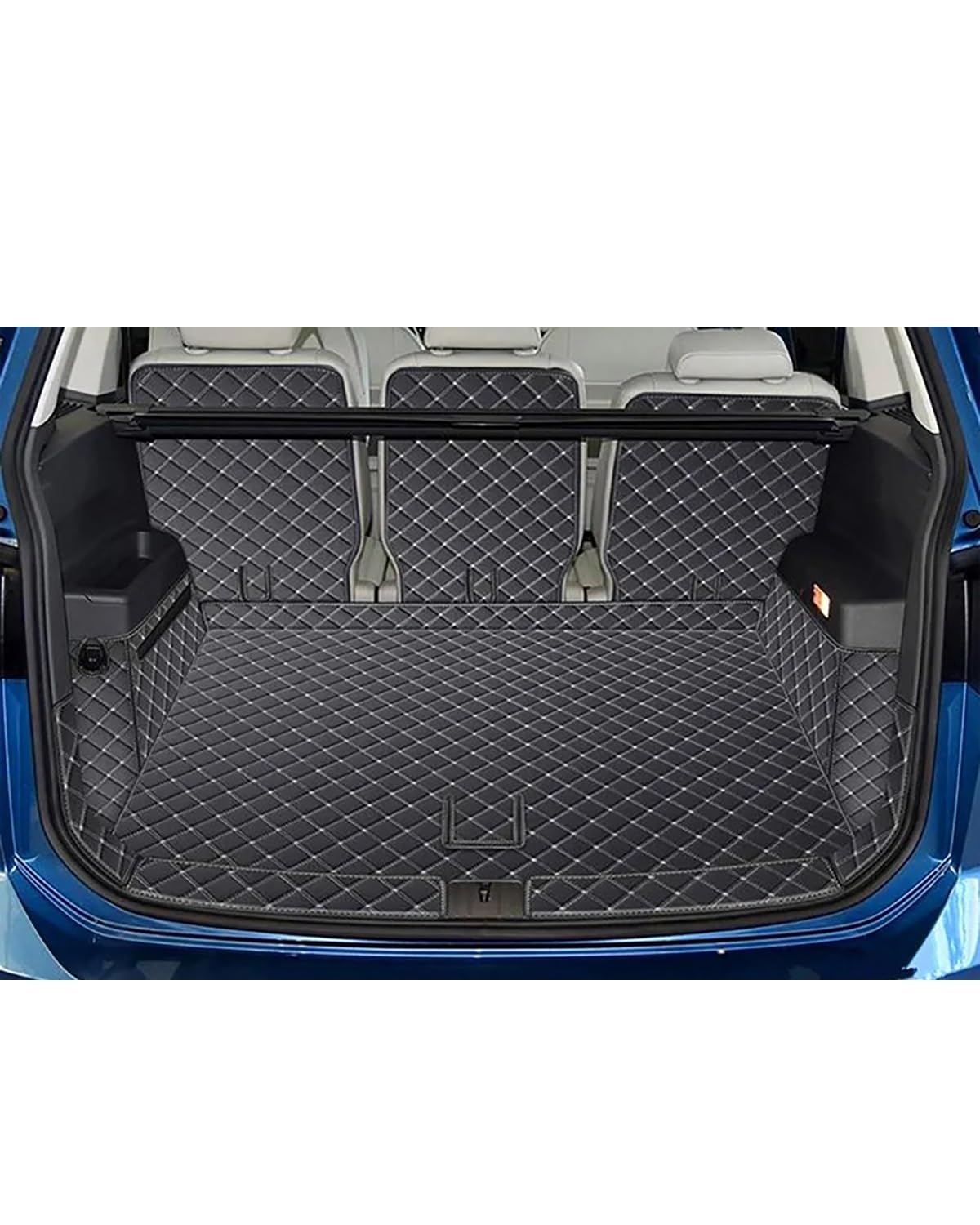 Boot Mat Für 5 Sitze 2022–2016 Kofferraumteppiche, Cargo-Liner, Styling, Gepäck, Kofferraummatten Kofferraummatte(1Black with beige) von TMXWAT