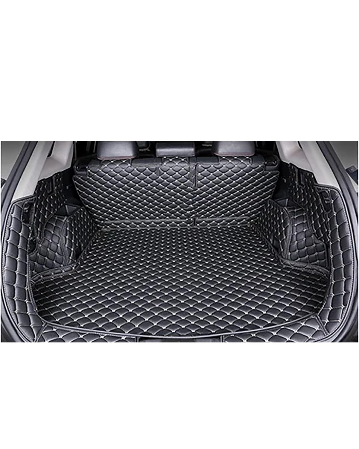 Boot Mat Für Compass 2007 2008 2009 2010 2011 2012 2013 2014-2017 Cargo-Liner Teppich Innen Zubehör Kofferraum Matte Kofferraummatte(Black with beige) von TMXWAT