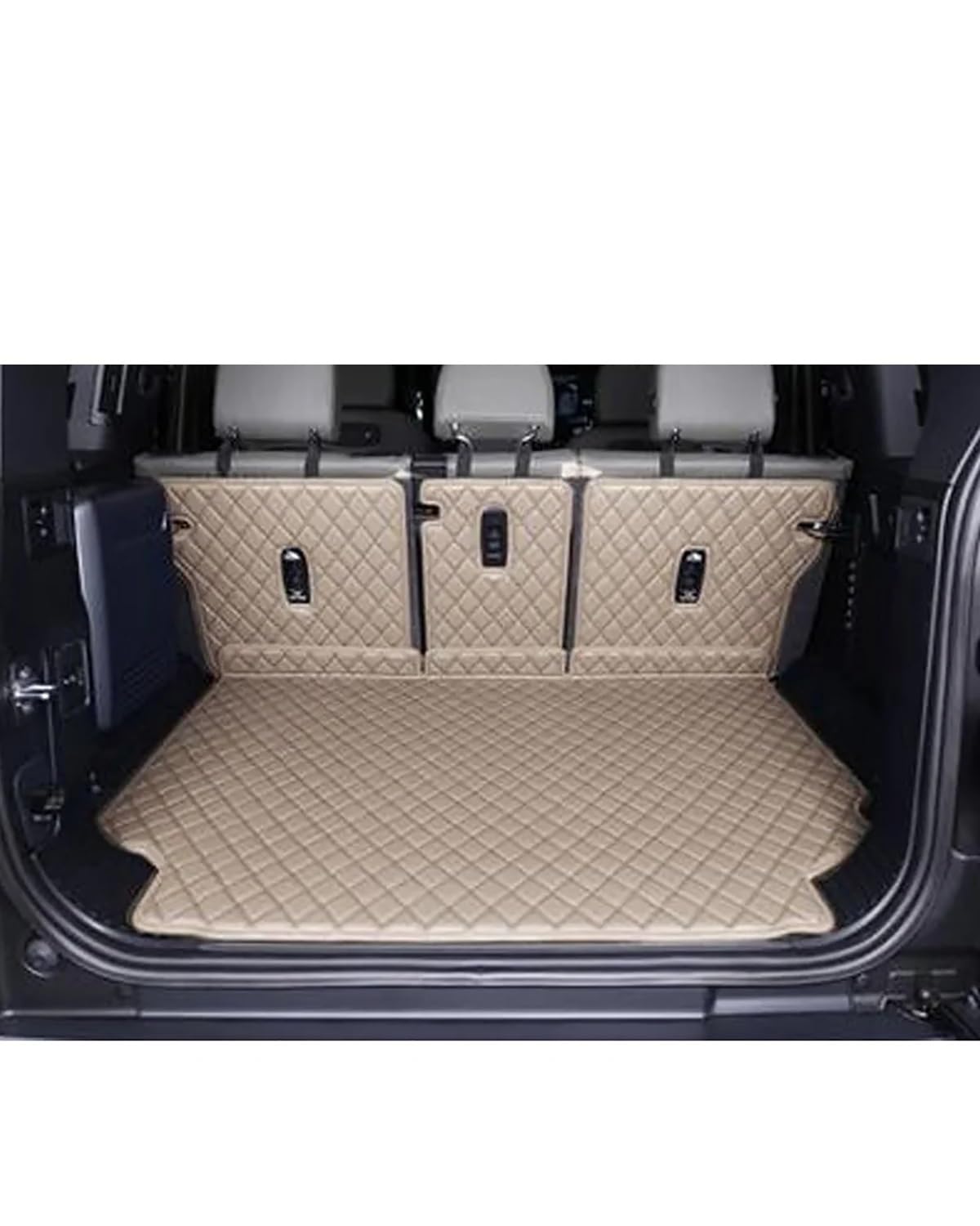 Boot Mat Für Land Für Range Für Rover Für Defender 110 2021 Für Defender 2022 Cargo Liner Kofferraum Teppiche Kofferraummatte(Beige) von TMXWAT