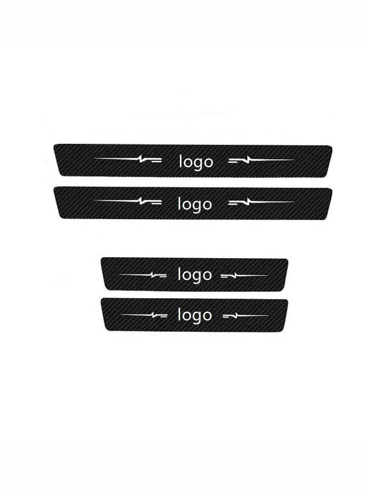 Einstiegsleisten Schutz Für A4 Logo Scuff Stoßstange Aufkleber Auto Zubehör Carbon Faser Aufkleber Auto Tür Sill Schwelle Band Einstiegsleisten Auto(4Pcs Door Sill) von TMXWAT