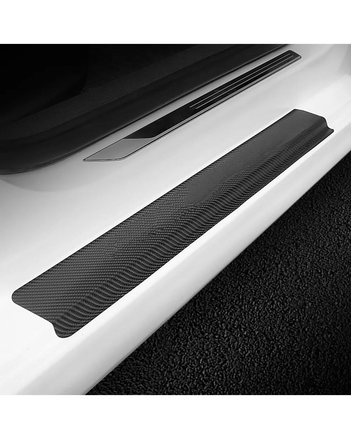 Einstiegsleisten Schutz Für DS Für GEIST Für DS3 Für DS4 Für DS5 Für DS6 Für DS7 Carbon Faser Auto Tür Schwelle Aufkleber Wasserdichte Streifen Einstiegsleisten Auto(1pcs tailgate) von TMXWAT