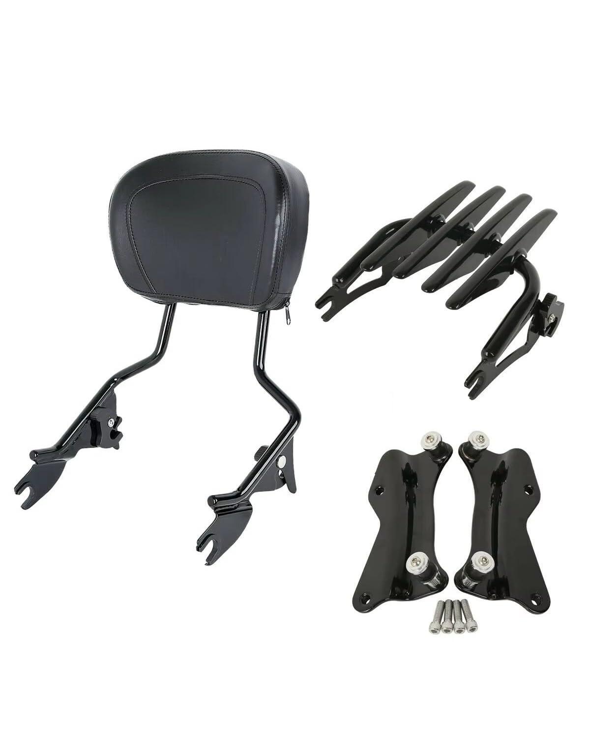 Rückenlehne Für Motorrad Für Touring Electra Glide Road King Road Glide 2014 2015 2016-2024 Motorrad 4 Punkt Docking Gepäckträger Sissy Bar Rückenlehne Motorrad Mit Rückenlehne von TMXWAT