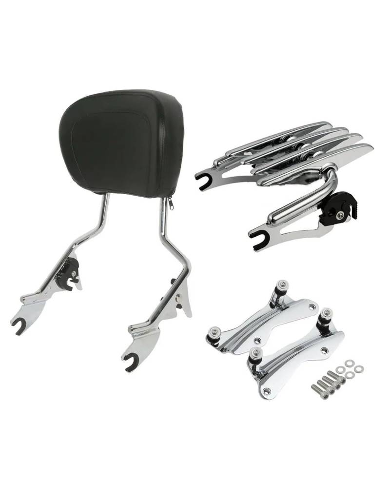 Rückenlehne Für Motorrad Für Touring Electra Glide Road King Road Glide 2014 2015 2016-2024 Motorrad 4 Punkt Docking Gepäckträger Sissy Bar Rückenlehne Motorrad Mit Rückenlehne von TMXWAT