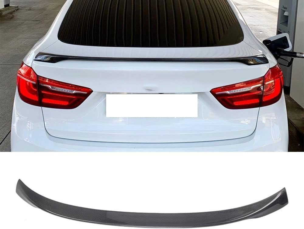 Auto Kohlefaser Heckspoiler Spoilerlippe für BMW X6 F16 X6M F86 2014-2019 Heckflügel Kofferraumspoiler Rear Spoiler Flügel Lippe Styling Umbauzubehör von TMZWJ