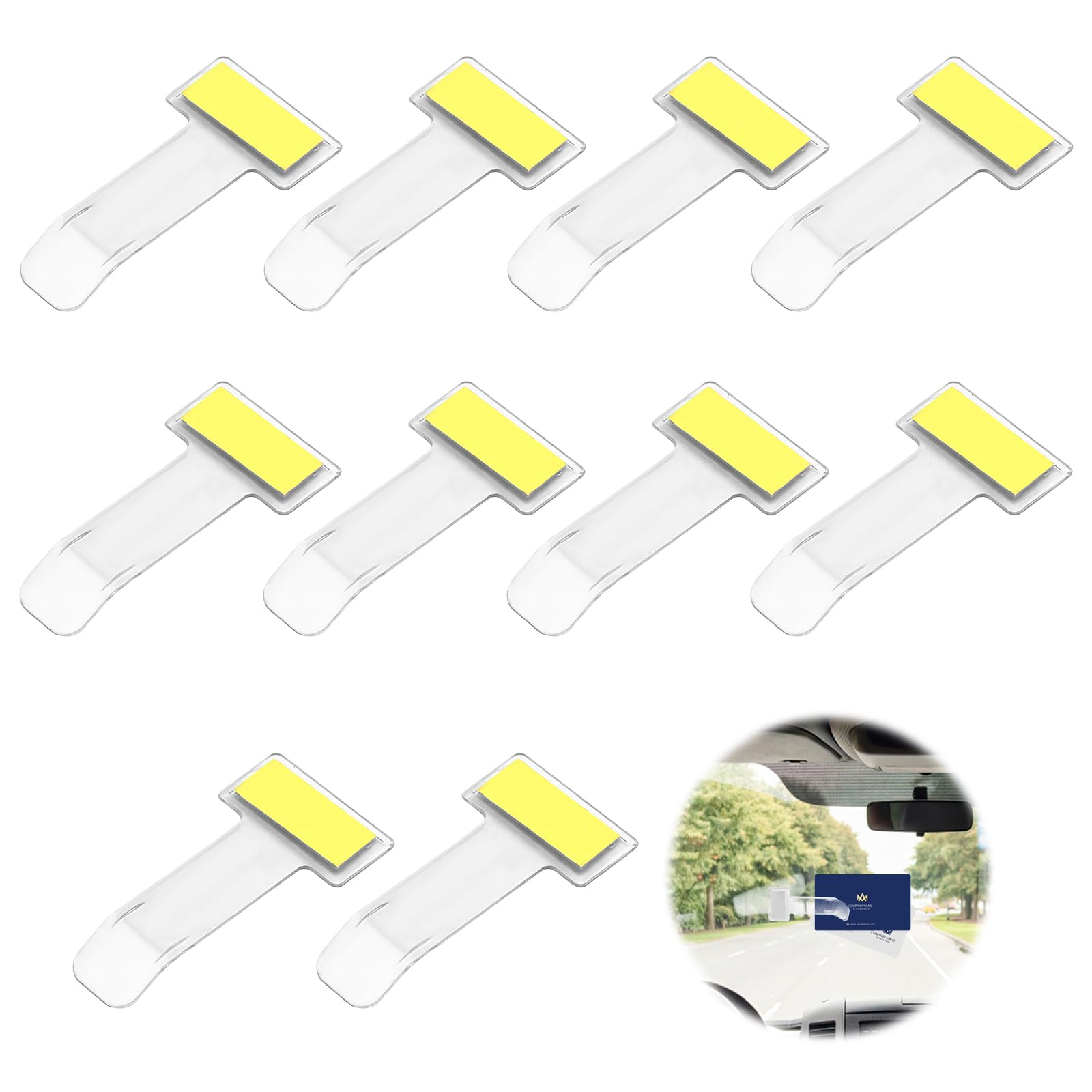 10 Stk Parkscheinhalter Clip, Parkausweis Halterung Windschutzscheibe Kartenhalter Auto Parkscheinhalter, Transparent Auto Windschutzscheibe Ticket Halter Selbstklebend Tickets Clip Parkausweishalter von TNSLAND