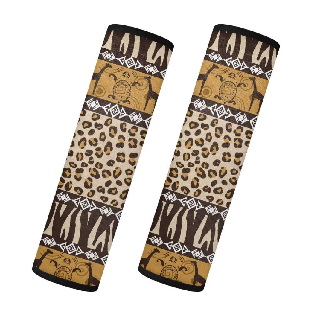 TOADDMOS 2PCS Gelb Leopard Print Sicherheitsgurt Abdeckung Pad für Frauen Afrikanische Tribal Auto Sitz Schultergurt Pads Auto Sicherheitsgurt Protektoren, Auto Innendekoration von TOADDMOS