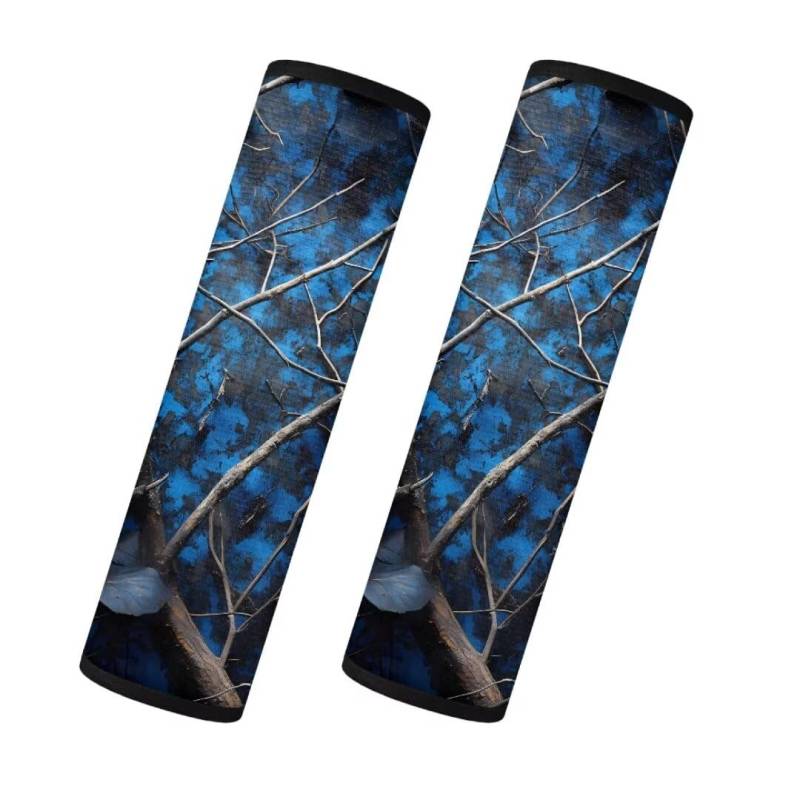 TOADDMOS Blau Camo Jagd Auto Sicherheitsgurt Pads Fuzzy Fluffy Auto Sicherheitsgurt Pads Kissen Protektoren Universal Fit für Autos, Trucks&SUVs, 2-teiliges Set von TOADDMOS