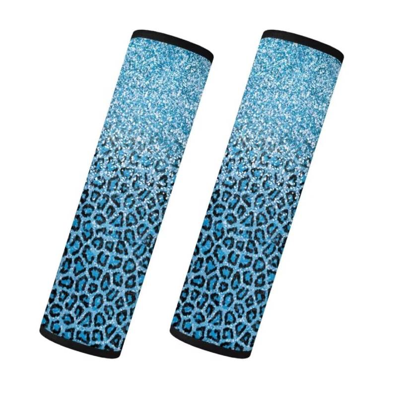 TOADDMOS Blue Starlight Leopard Print Sicherheitsgurt Abdeckungen für Erwachsene Auto Sitzgurt Pads Auto Sicherheitsgurt Pads, Auto Innendekoration von TOADDMOS