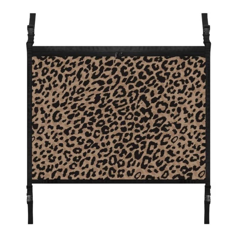 TOADDMOS Brown Leopard Print Auto Decke Cargo Net Reduzieren Hängendes Deckennetz Lagerung Auto Camping Lagerung, 31.69x24.02 IN, Auto Dach Zubehör von TOADDMOS